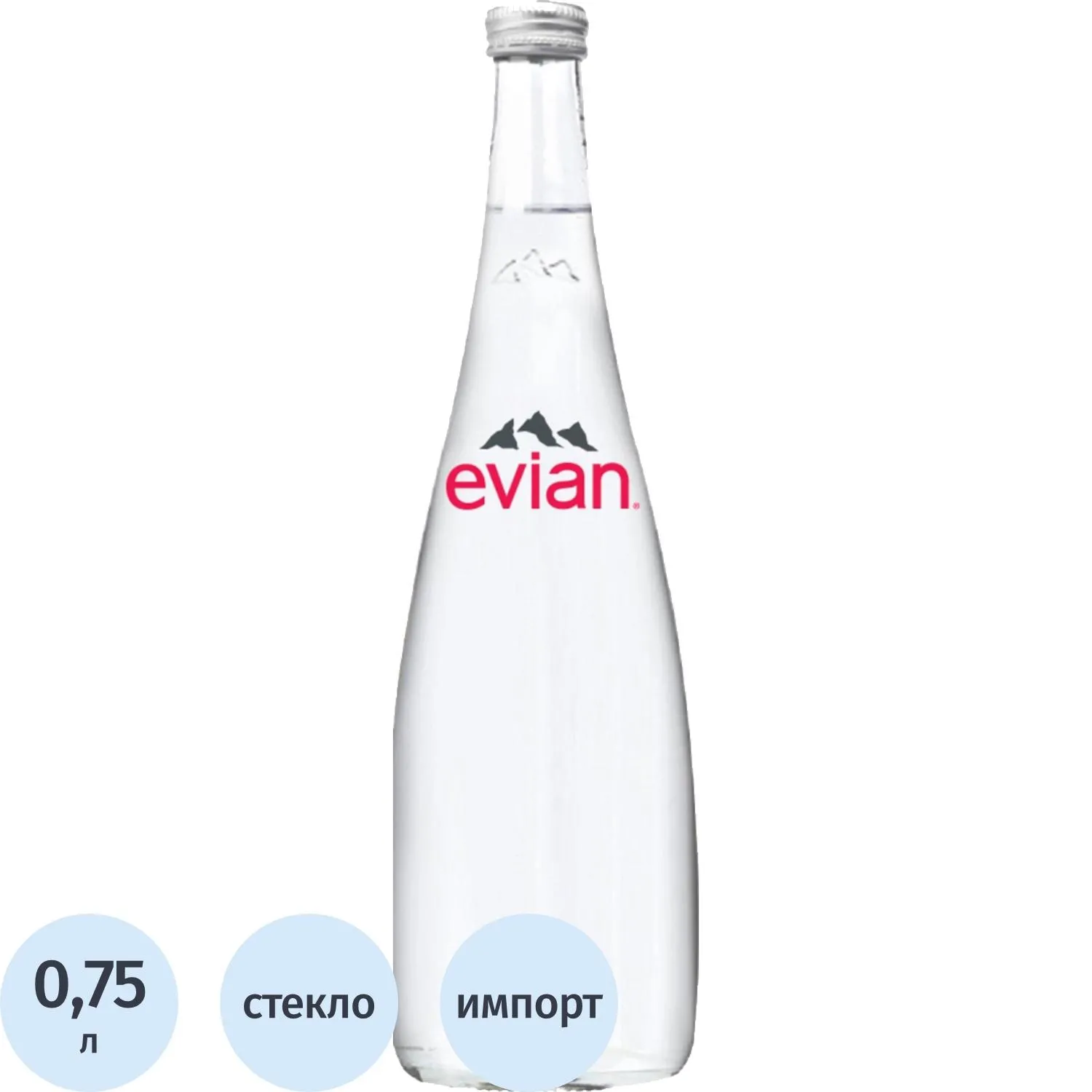 Вода минеральная Evian,негаз. ст/бут, 0,75 л