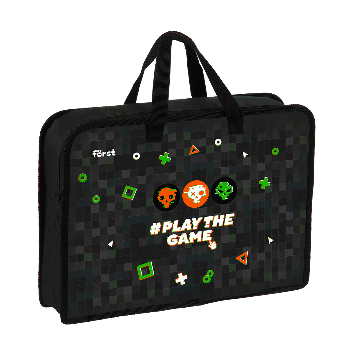 Папка с ручками 1 отделение, А4 Först "Play the game", 340*245*75мм, пластик, на молнии
