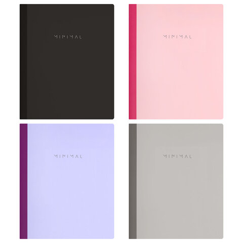 Тетрадь А5 96 л. BRAUBERG, на сшивке с корешком, клетка, обложка картон, "Minimal", 405287