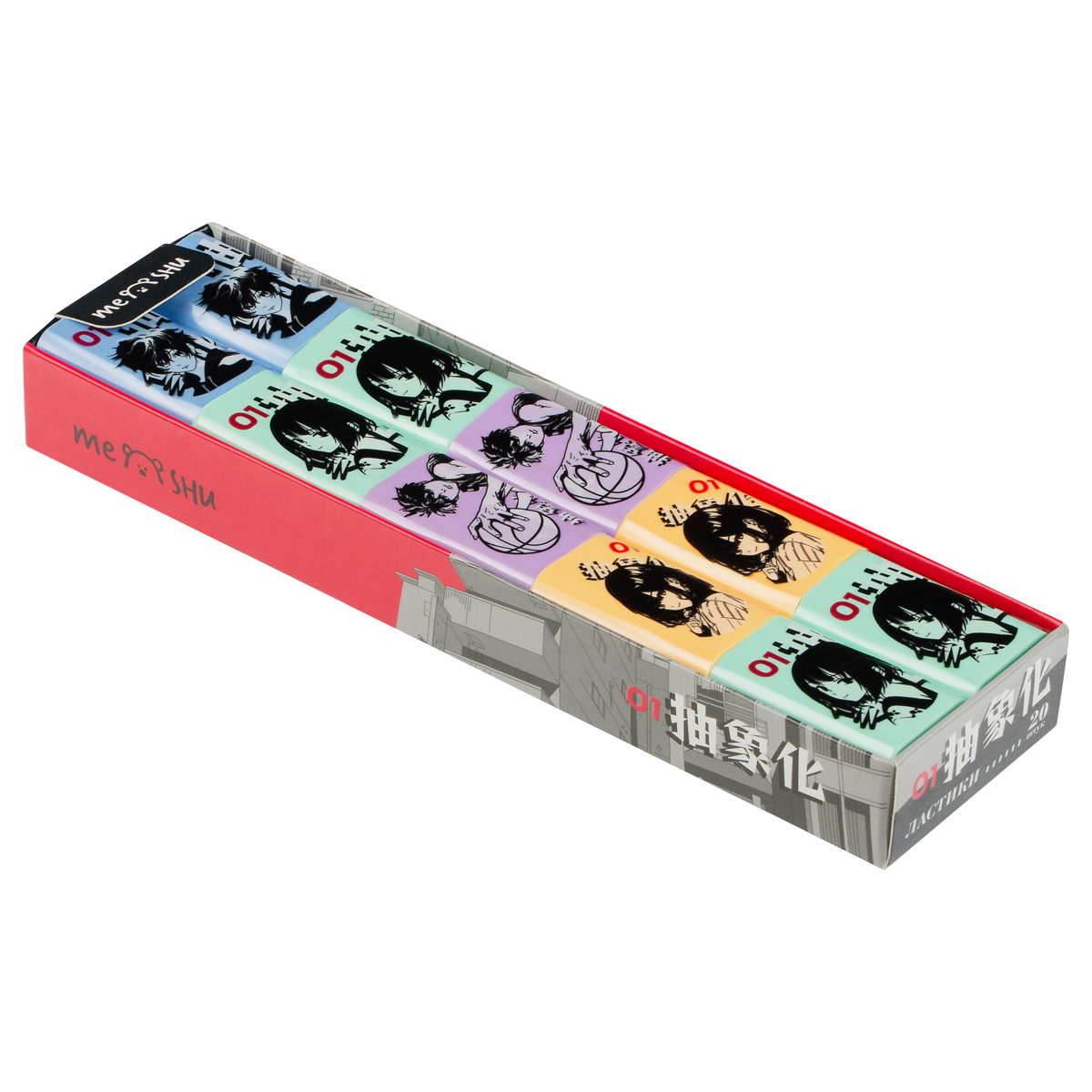 Ластик MESHU "Anime", термопластичная резина, 37*24*11мм