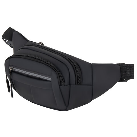 Сумка на пояс HEIKKI PROMPT (ХЕЙКИ), 2 отделения, регулируемый ремень, светоотражающие элементы, черная, 35х14х4см, 273922