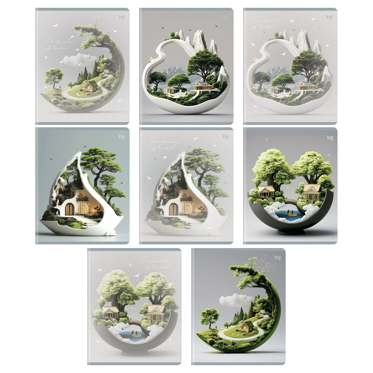 Тетрадь 48л., А5, клетка BG "Зеленый мир", пластиковая обложка