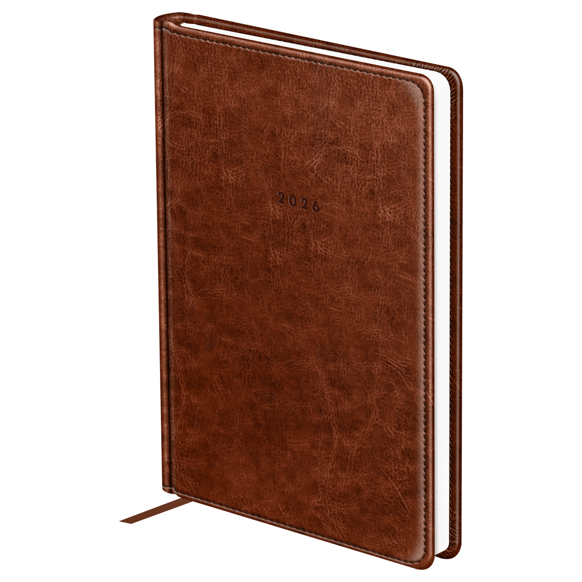 Ежедневник датированный 2026г., А5, 176л., твердый переплет, кожзам, BG "Nebraska. Brown", коричневый