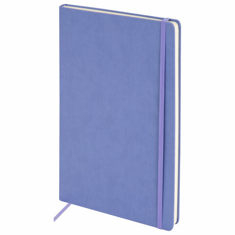 Скетчбук, слоновая кость 140 г/м2 210х297 мм, 80 л., КОЖЗАМ, резинка, BRAUBERG ART CLASSIC, пастель сиреневый, 116883