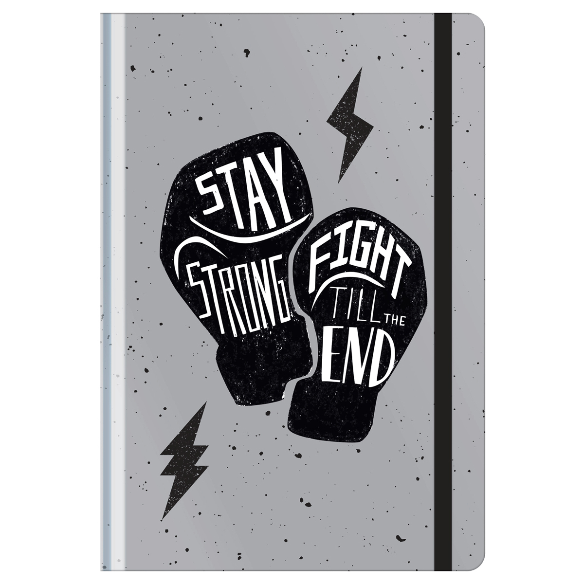 Ежедневник недатированный А5, 128л., 7БЦ "Stay strong", матовая ламинация, на резинке