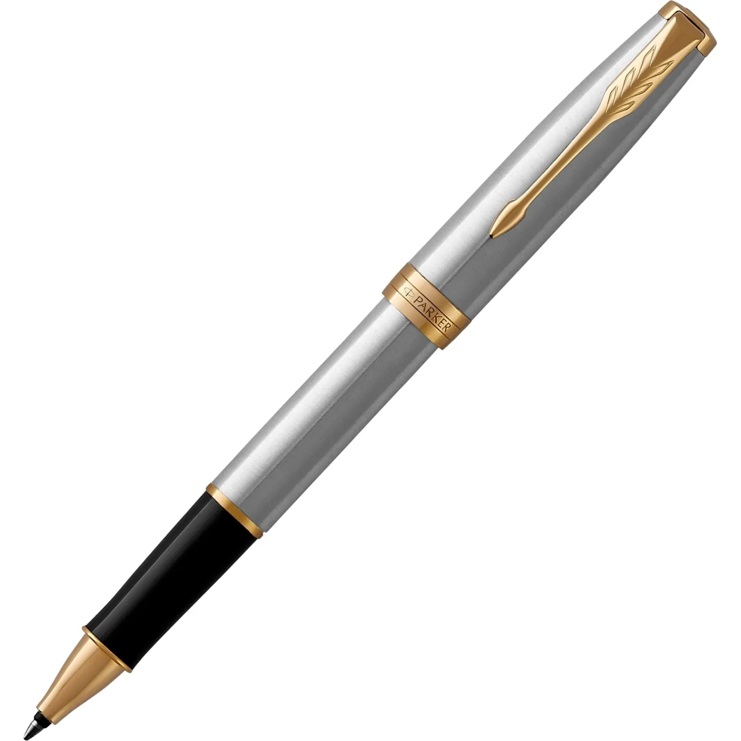Роллер Parker Sonnet Stainless Steel GT 0,7мм, черный, подар.кор, 1931506