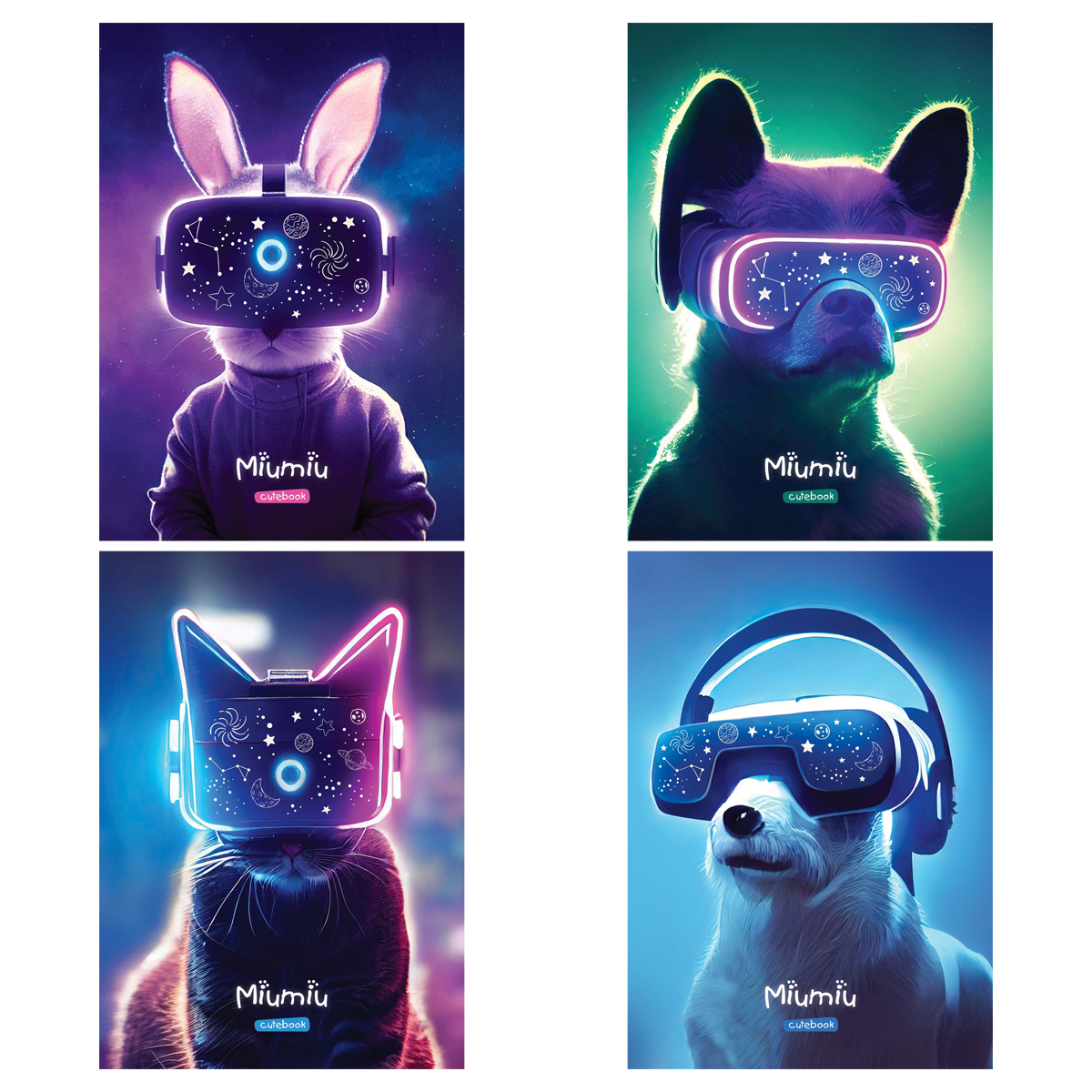 Тетрадь 40л., клетка MESHU "Miumiu", матовая ламинация, тиснение фольгой, ЕВРО