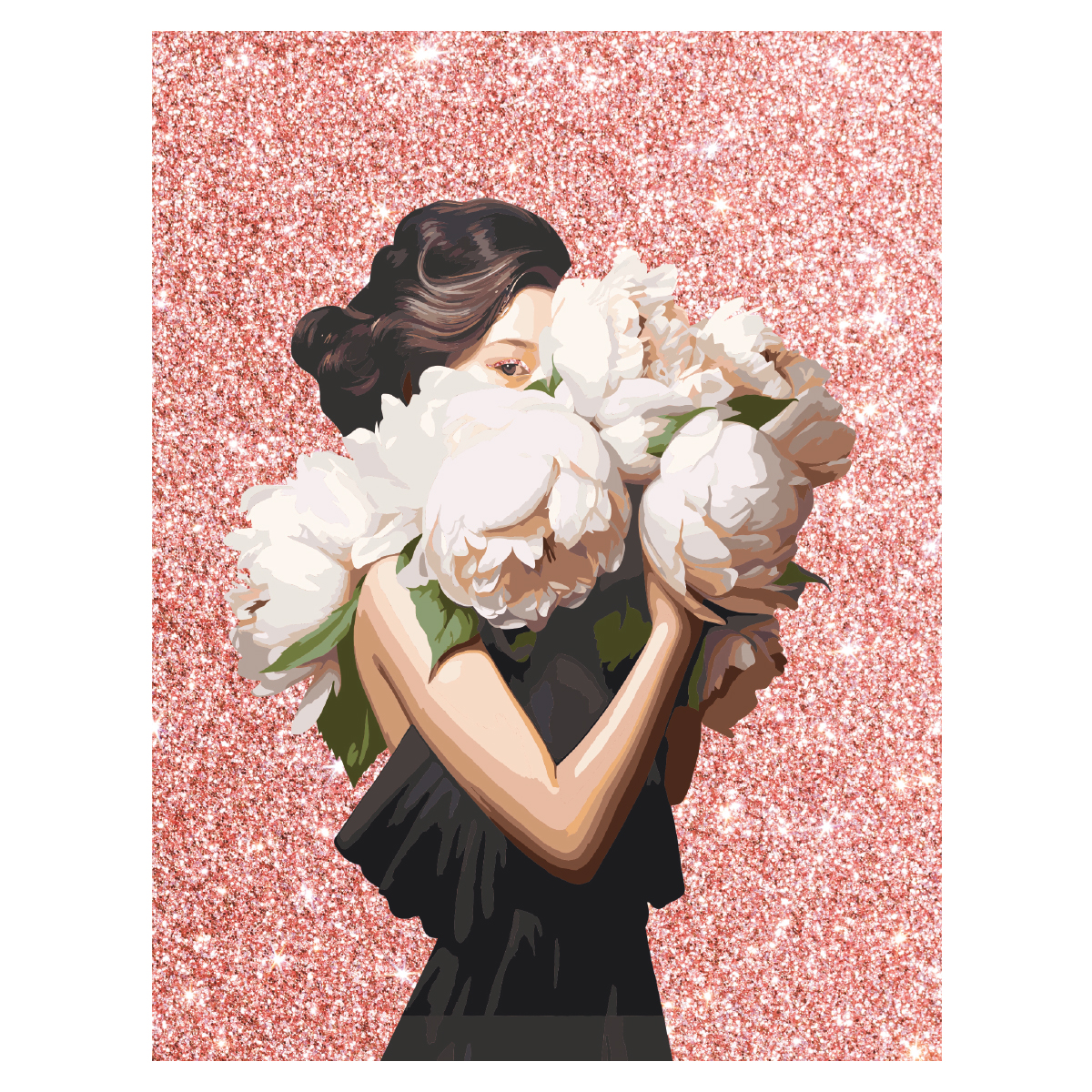 Картина по номерам на холсте с глиттером ТРИ СОВЫ "Тайна взгляда", 30*40, с акриловыми красками и кистями