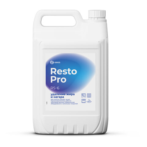 Средство для чистки плит, духовок, грилей от жира/нагара 5 л GRASS RESTO PRO RS-6, щелочное, 125895