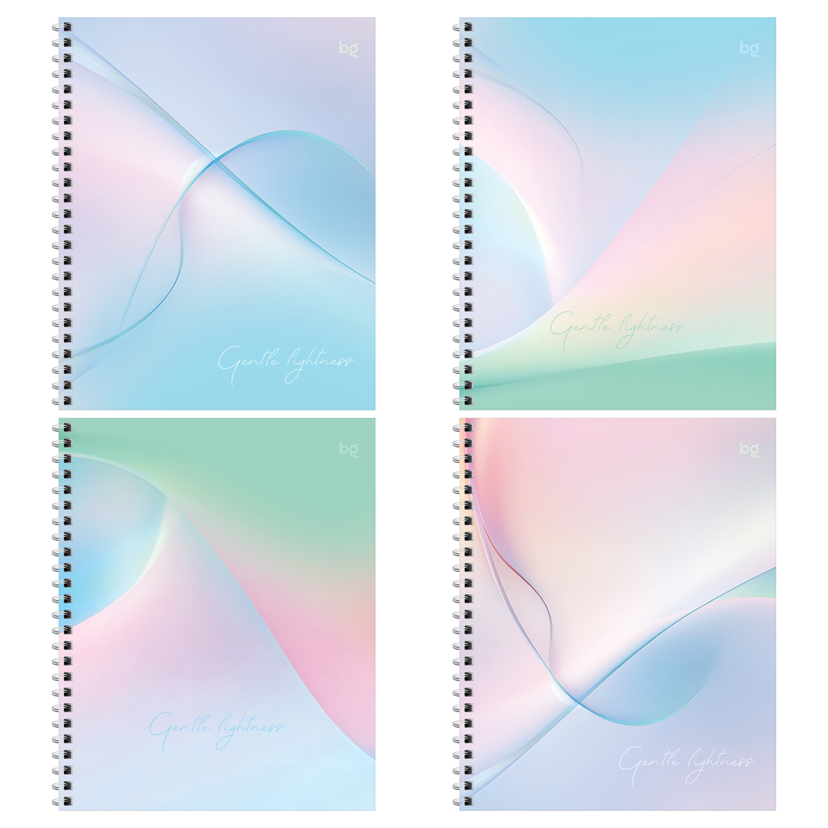 Тетрадь 96л., А5, клетка на гребне BG "Облака нежности", soft-touch ламинация