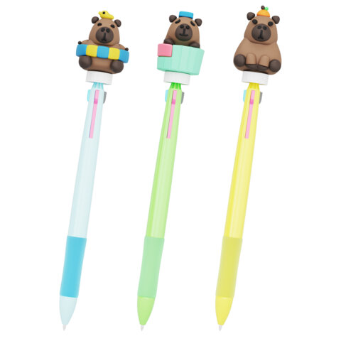 Ручка-спиннер многоцветная с топпером FUNSTER "COOL CAPY", 3 ЦВЕТА, ассорти, пишущий узел 0,7 мм, линия письма 0,35 мм, 144517