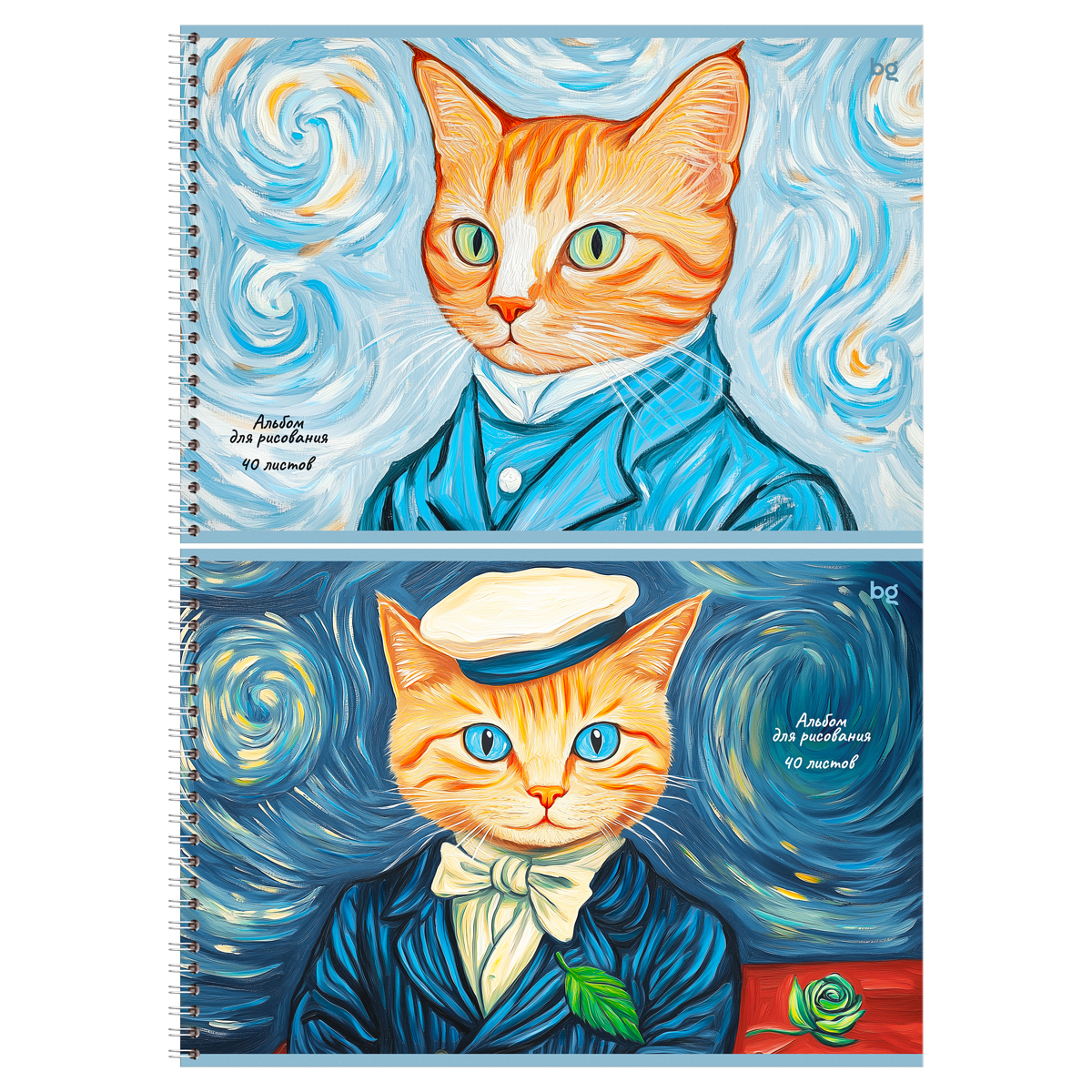 Альбом для рисования 40л., А4, на гребне BG "Ван Кот", выб. лак