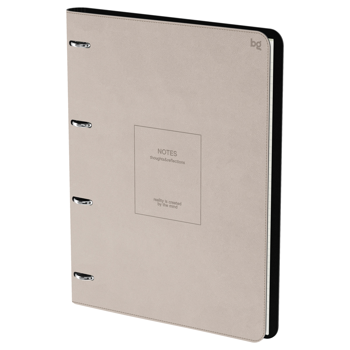 Тетрадь на кольцах А4, 120л., кожзам,  BG "Моно. Бежевый"