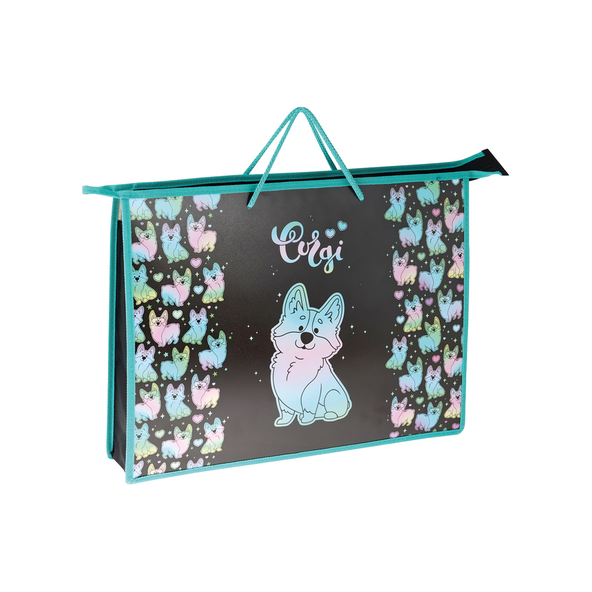 УЦЕНКА - Папка для чертежей и рисунков А3 ArtSpace "Corgi", пластик, 70мм, на молнии