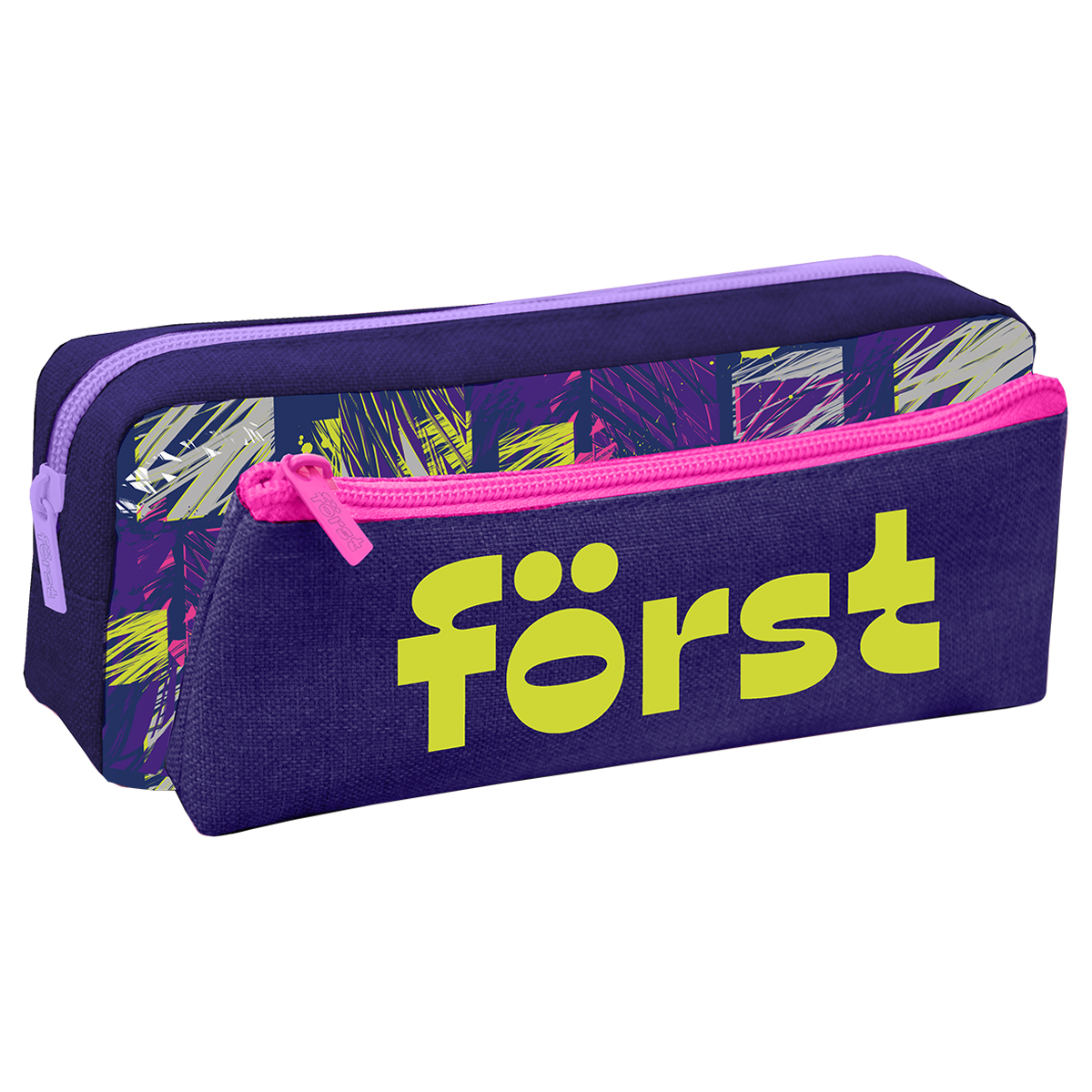 Пенал мягкий 2 в 1, 1 отделение, 205*80*40 Först "Impression", съемная косметичка на липучке