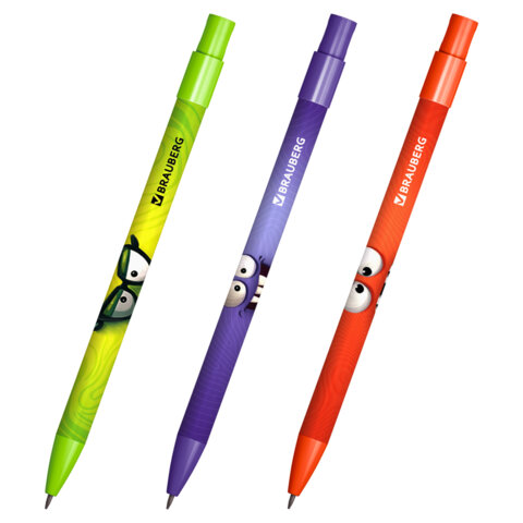 Карандаш механический цанговый 2 мм, с принтом кросс-серия МОНСТРИКИ, BRAUBERG, HB, встроенная точилка, корпус ассорти, 182111