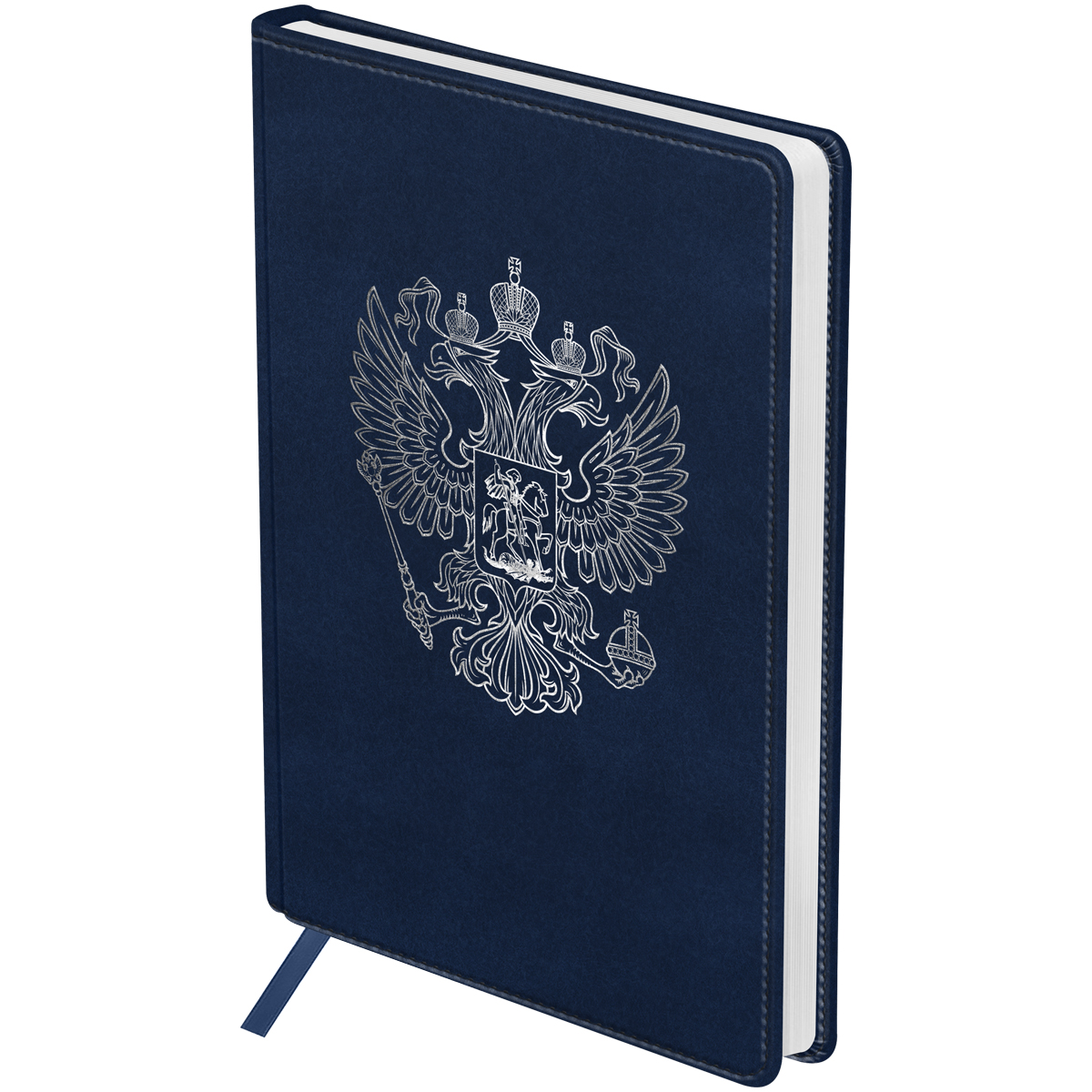 Ежедневник недатированный, А5, 160л., твердый переплет, кожзам, BG "Орел. Синий", синий