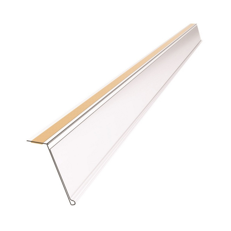 Ценникодержатель полочный самокл. под угл. 15°, прозр., 1000мм, 50 шт/уп