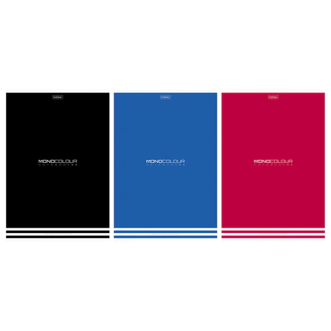 Тетрадь А4, 96 л., HATBER, скоба, линия, матовая ламинация, тиснение, "MONOCOLOUR" (микс в спайке), 093583, 96Т4лтВ2