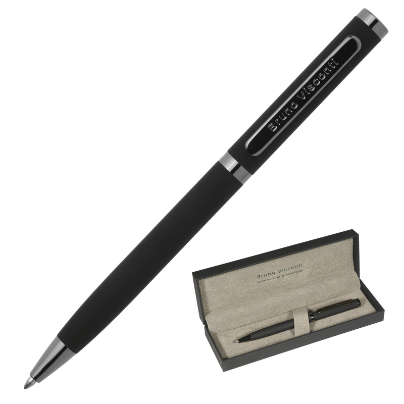 Ручка FIRENZE В SOFT TOUCH ФУТЛЯРЕ 1мм,син корп черный 20-0298/07