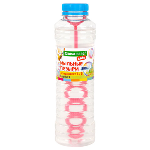 Мыльные пузыри, КОНЦЕНТРАТ 1 к 3, 500 мл, индивидуальная упаковка, BRAUBERG KIDS, 666209