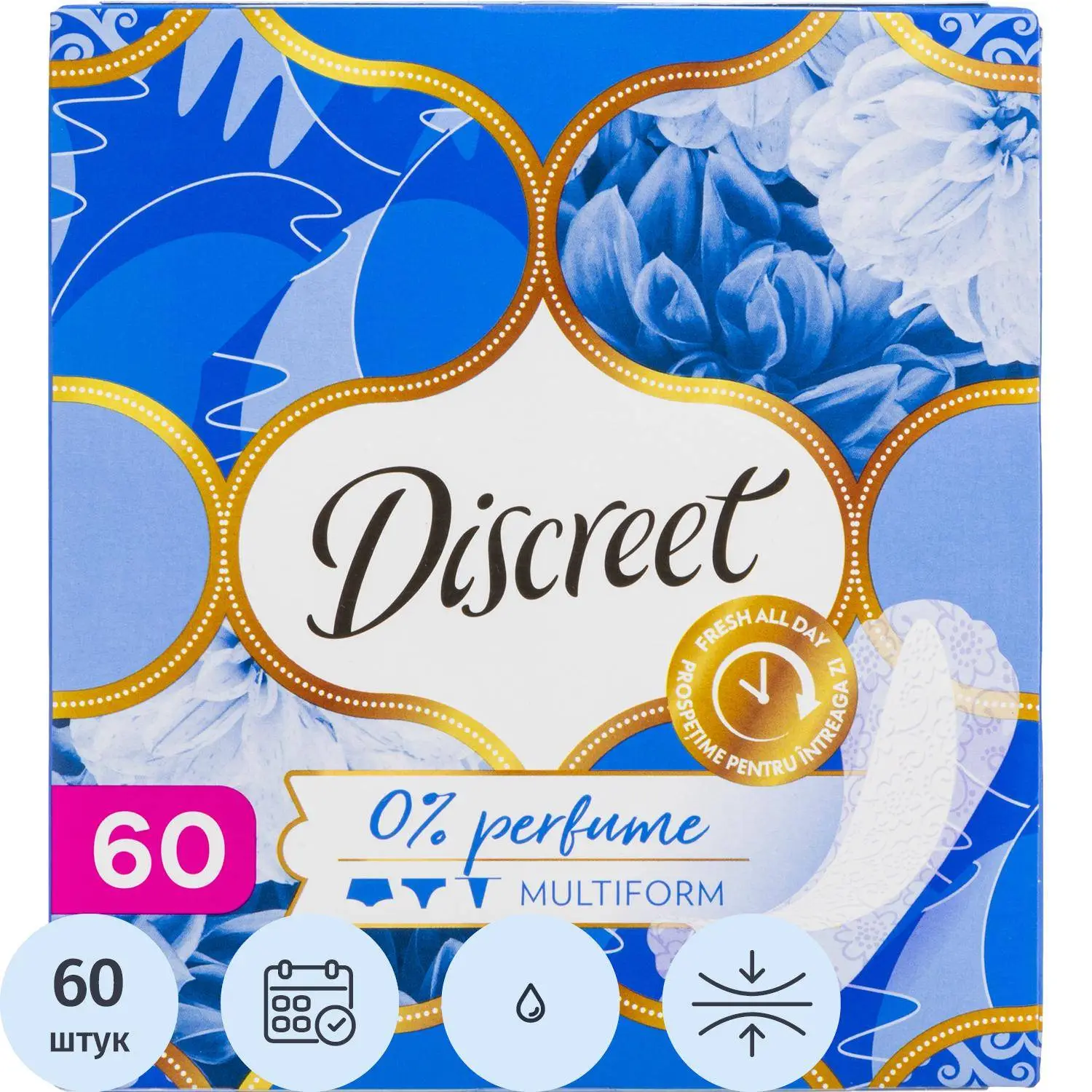 Прокладки гигиенические DISCREET Air Multiform Trio, 60шт/уп