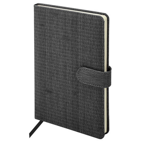 Еженедельник датированный 2026 А5 145х215 мм, BRAUBERG "Augustus", под кожу, черный, 117161