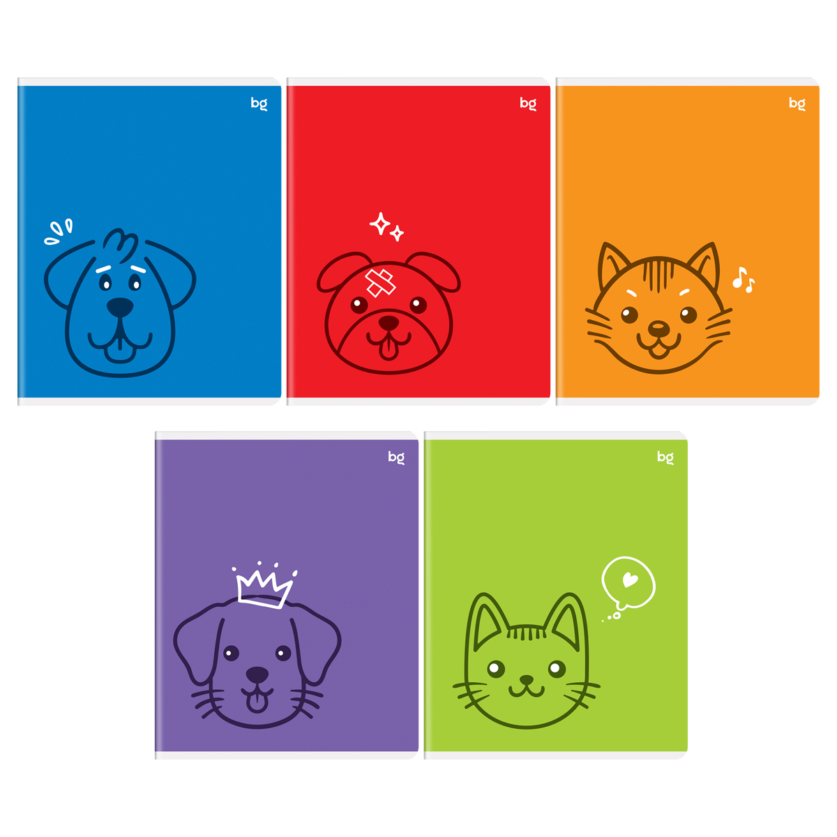 Тетрадь 48л., А5, клетка BG "Наши питомцы", глянцевая ламинация