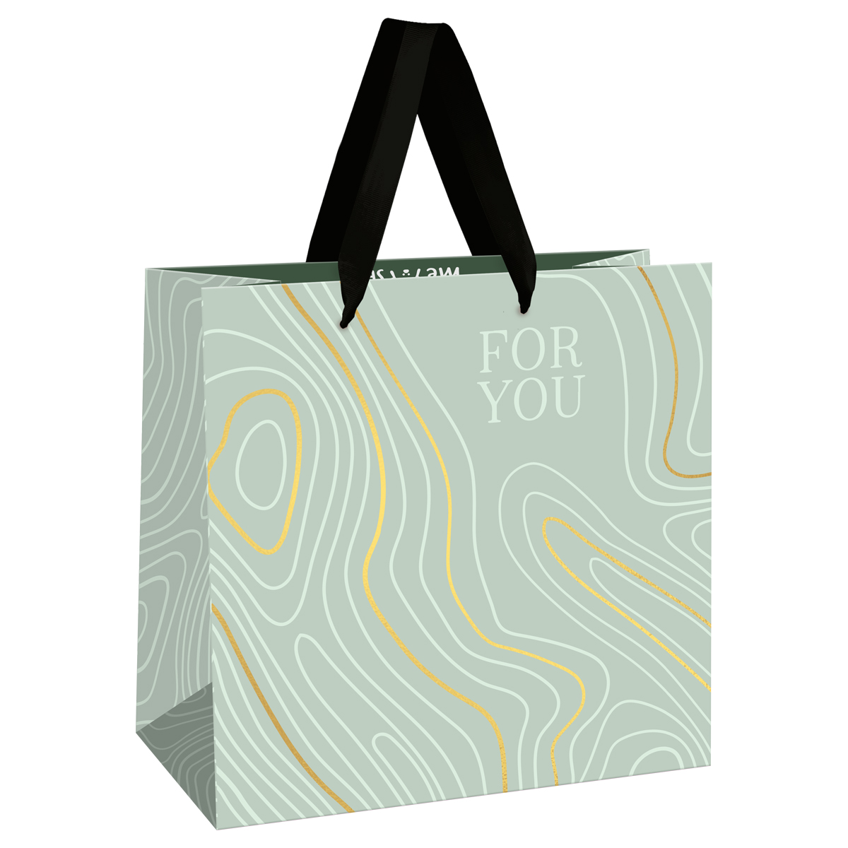 Пакет подарочный 20*20*10см MESHU "Smooth line", фольга,  матовая ламинация