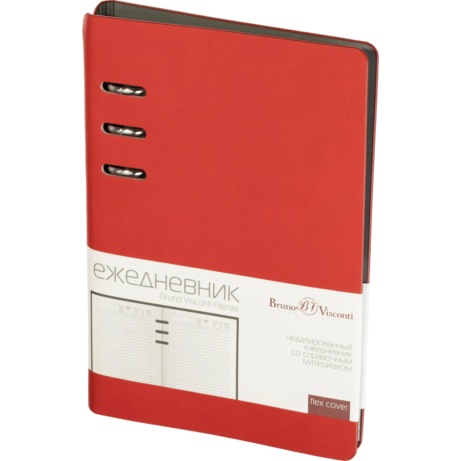 Ежедневник недатированный А5-,132х190мм,120л, FIRENZE красный 3-511/04