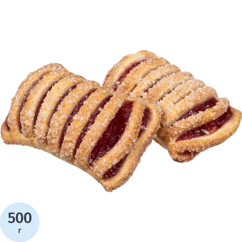 Печенье Полет слоеный десерт штрудлики с малиной, 500г