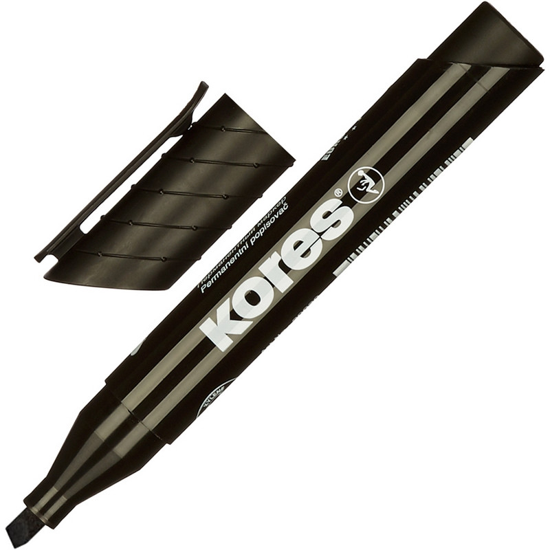 Маркер перманентный KORES чёрный 3-5 мм скошенный наконечник 20950