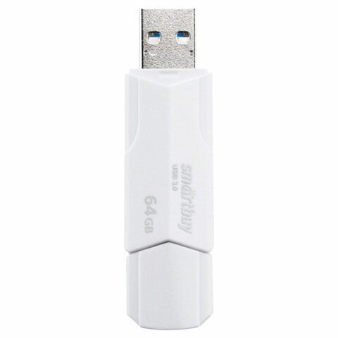 Флеш-диск 64GB SMARTBUY Clue USB 2.0, белый, SB64GBCLU-W