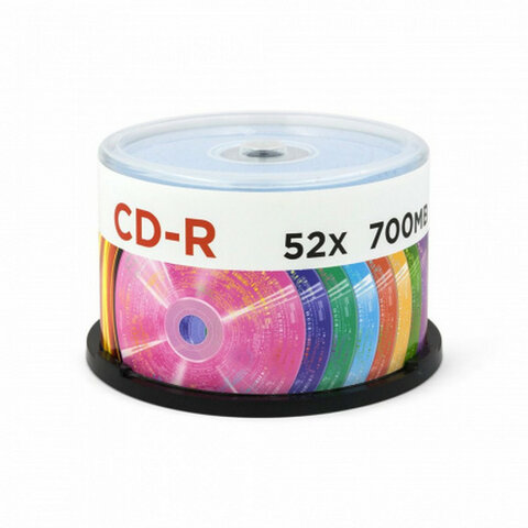Диски CD-R MIREX RandomColor 700Мб 48x CakeBox (упаковка на шпиле) КОМПЛЕКТ 50шт цвет, UL120009A8B