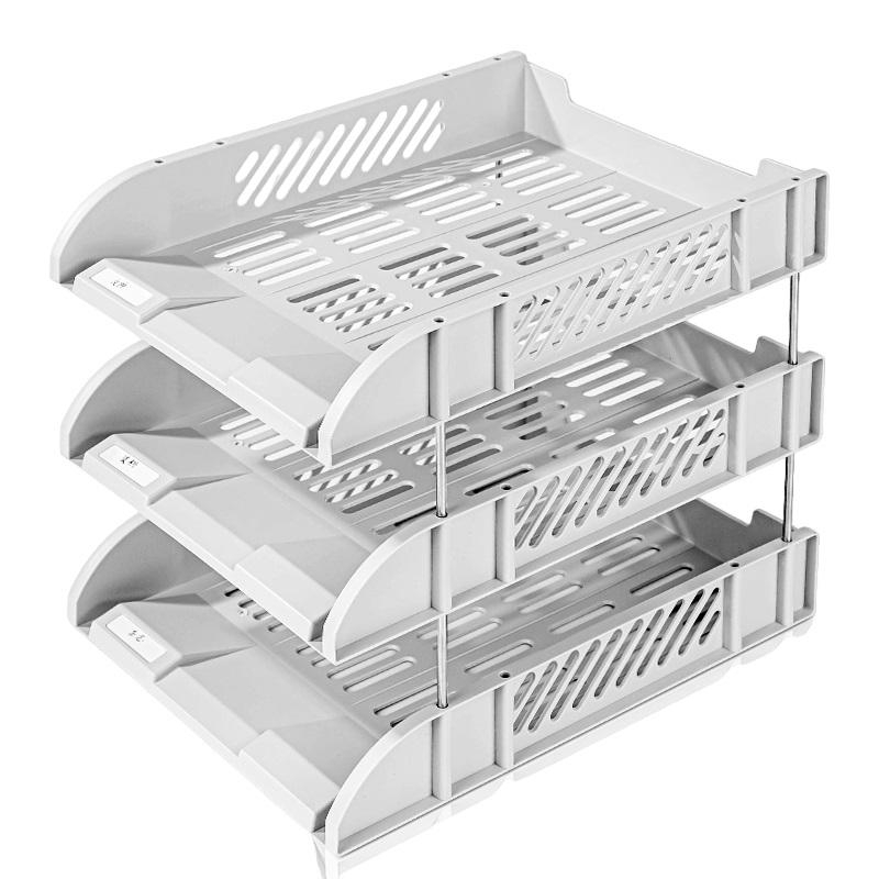 Лотки Набор из 3 лотков для бумаг Deli E9217Grey горизонт на металл.стерж