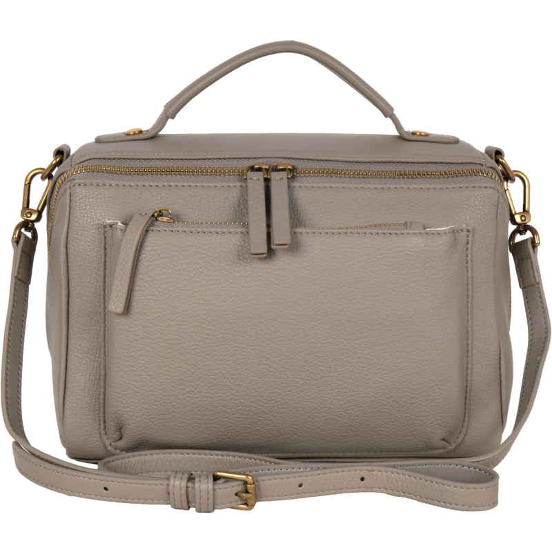 Сумка женская 6627 серая из кожи