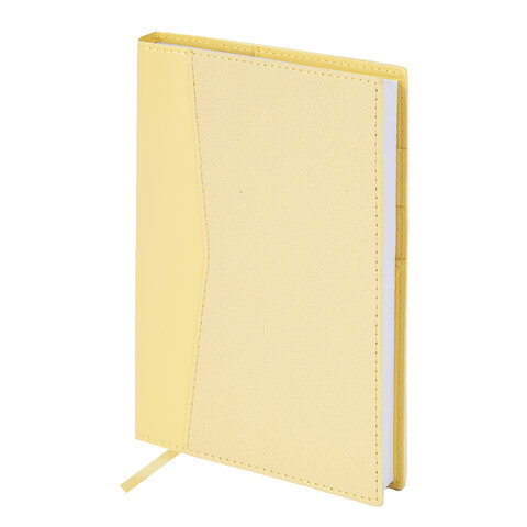 Ежедневник недатированный В6 130х185мм BRAUBERG "Gleam", под кожу, 160л, желтый, 116222