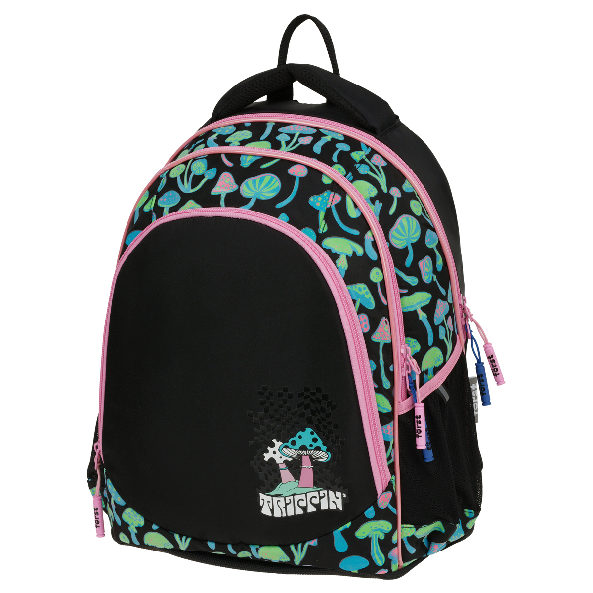 Рюкзак Först F-JUNIOR "Mushrooms" 38*29*18 см, 3 отделения, 2 кармана, эргономичная спинка