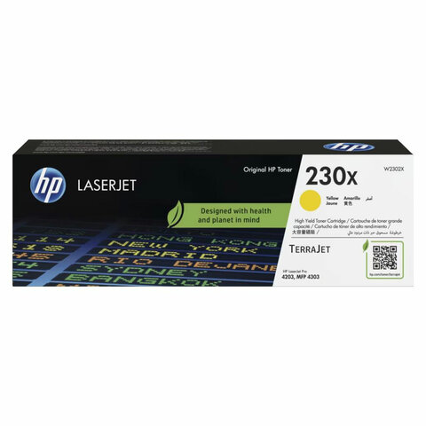 Картридж лазерный HP (W2302X) для Color LaserJet Pro 4303/4203, желтый, ресурс 5500 стр, оригинальный