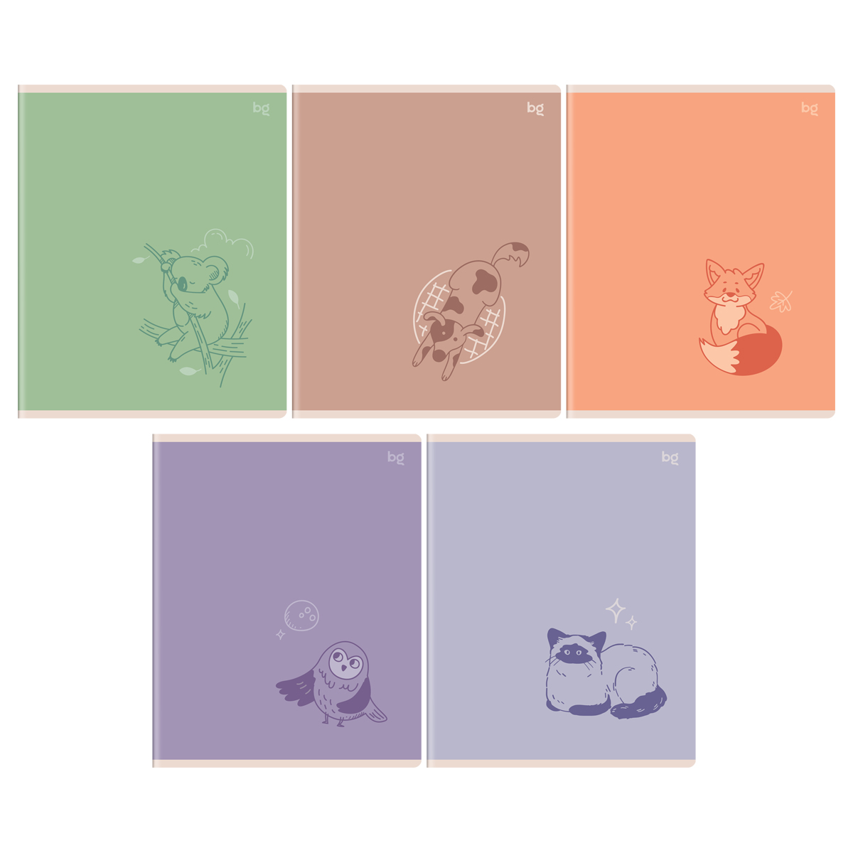 Тетрадь 96л., А5, клетка BG "Little", soft-touch ламинация