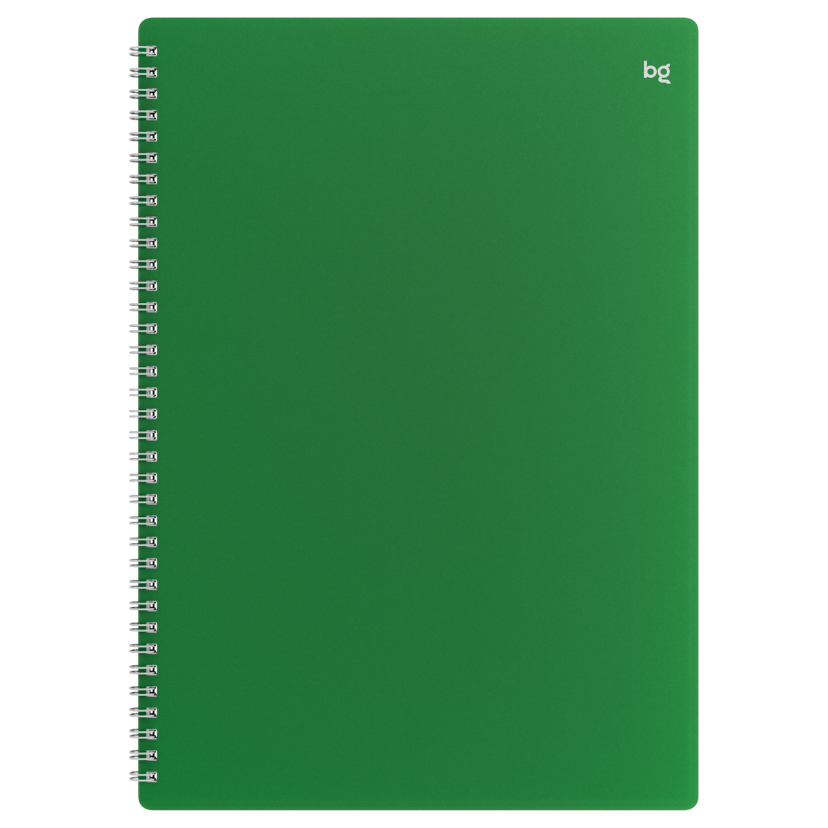 Тетрадь 80л., А4 клетка на гребне BG "Base", пластиковая обложка, зеленый