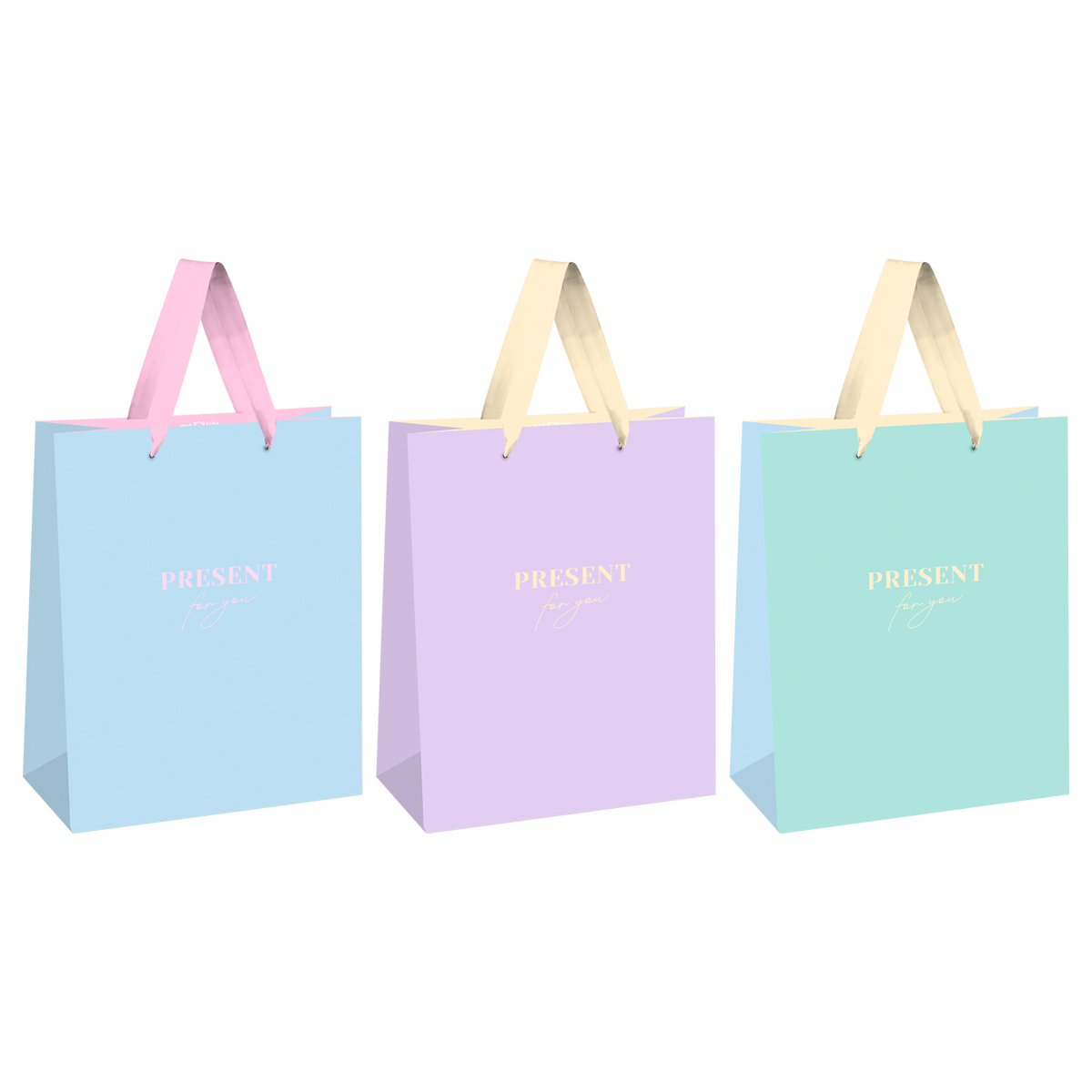 Пакет подарочный 18*23*10см MESHU "Monochrome", матовая ламинация, ассорти