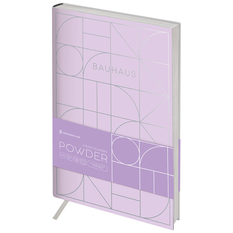 Ежедневник недатир. А5, 136л., кожзам, Greenwich Line "Vision. Quadro. Powder", тон. блок, срез фольга