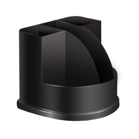 Подставка-органайзер BRAUBERG ULTRA, 132х122х108 мм, 5 отделений, черная, 238256