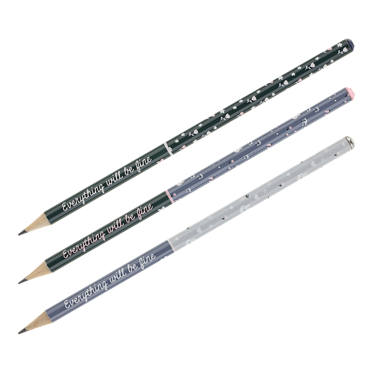 Карандаш ч/г MESHU "Little friend", HB, заточен., с печатью, стразы на топе, без ластика, ассорти, туба