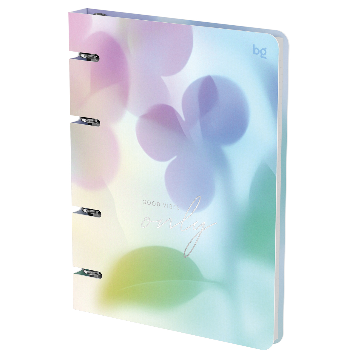 Тетрадь на кольцах А5, 120л., BG "Good vibes", картон, soft-touch ламинация, тиснение фольгой