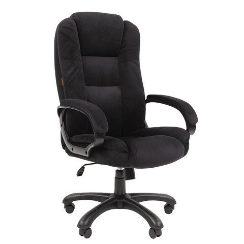 Кресло офисное Chairman CH 600, велюр, черное, ш/к 61804, 7158676