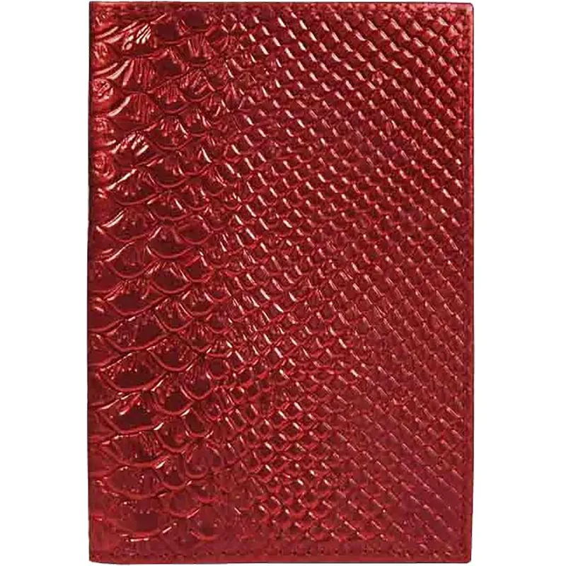 Обложка для паспорта нат.кож, красн,  Железный Питон