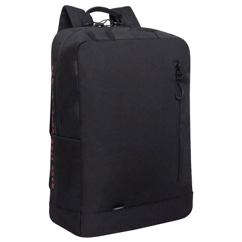 Рюкзак GRIZZLY, карман-антивор, TOTAL BLACK, 42х28х12 см, RQL-513-2/3