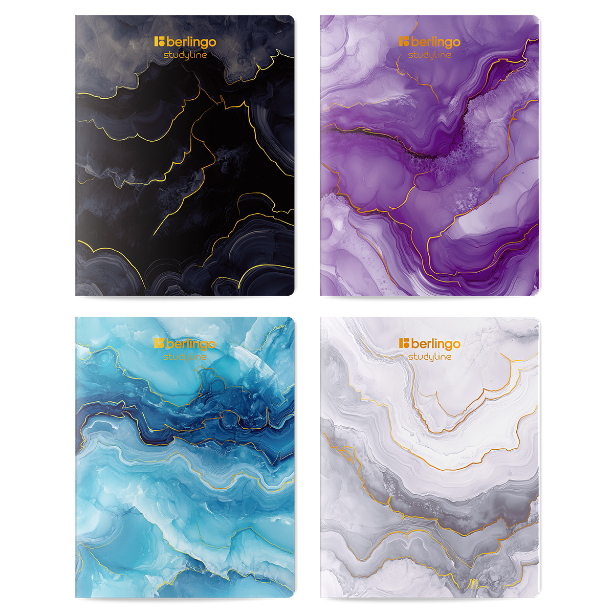 Тетрадь 48л., A5, клетка Berlingo "Golden Shade", 80г/м2, софт-тач, ассорти